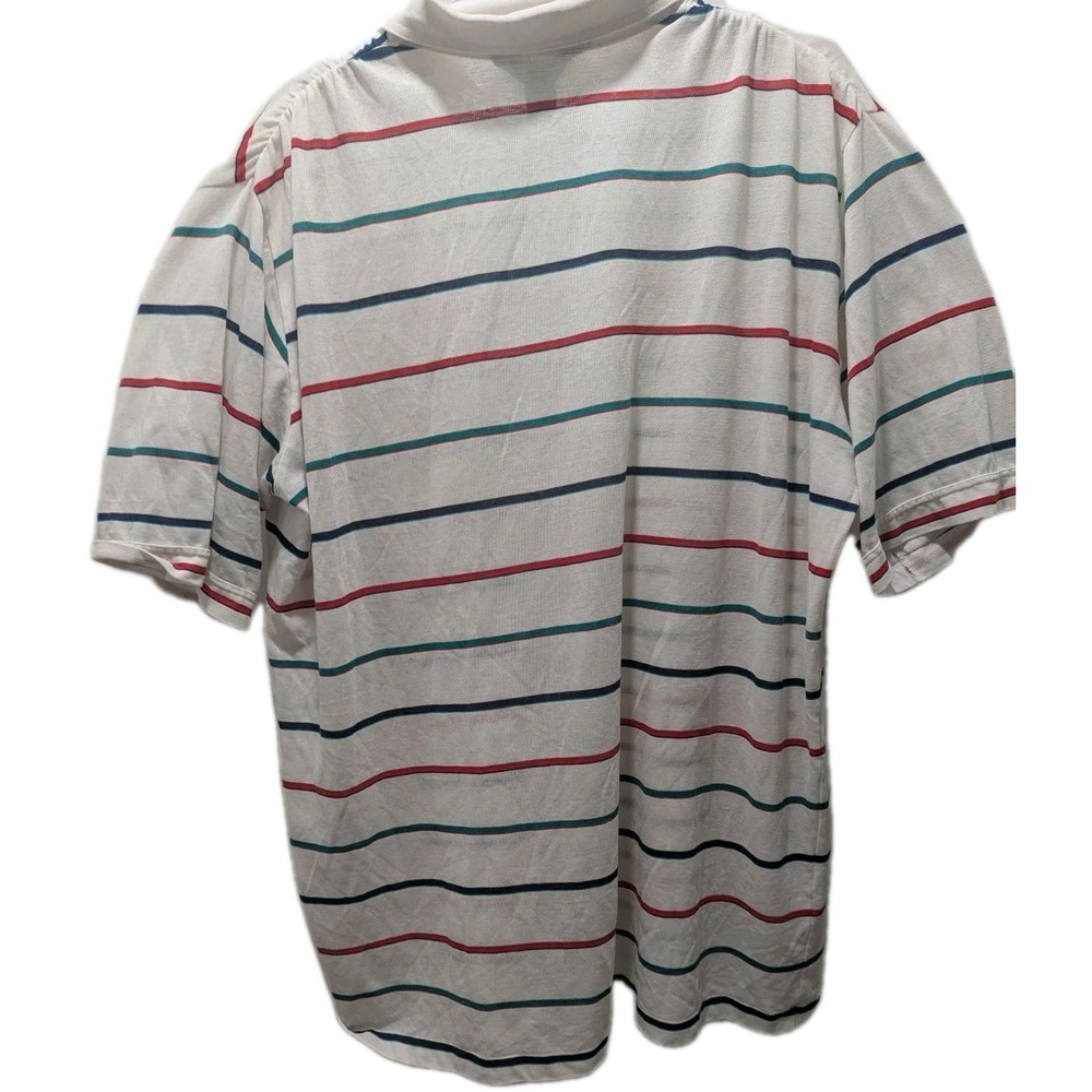 Golf Polo Shirt Tour Collection White Striped Short Sleeve  2XL Vintage‎ - Picture 9 of 13